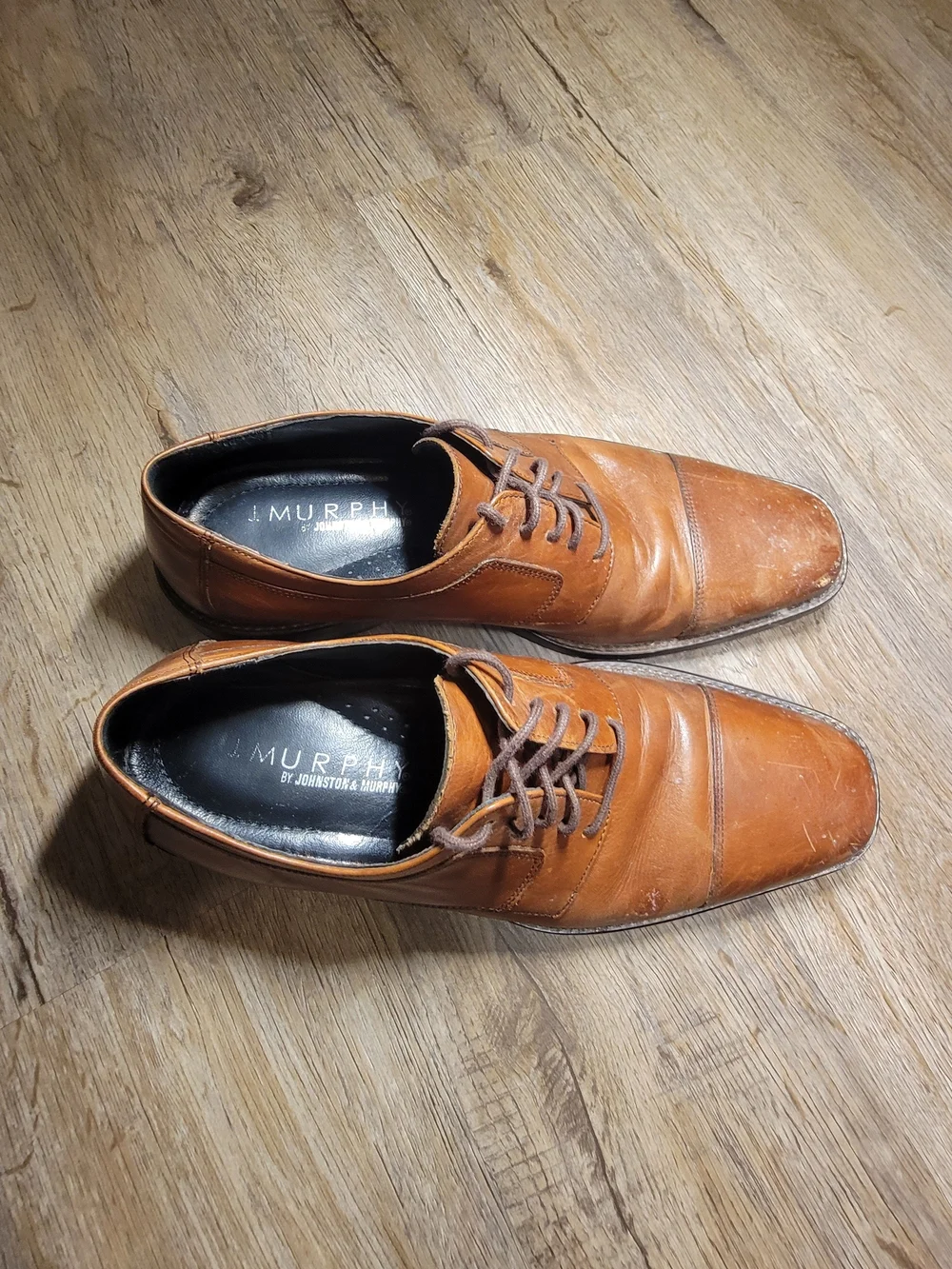 Johnston & Murphy Brown Leather Cap-Toe Derby Oxfords